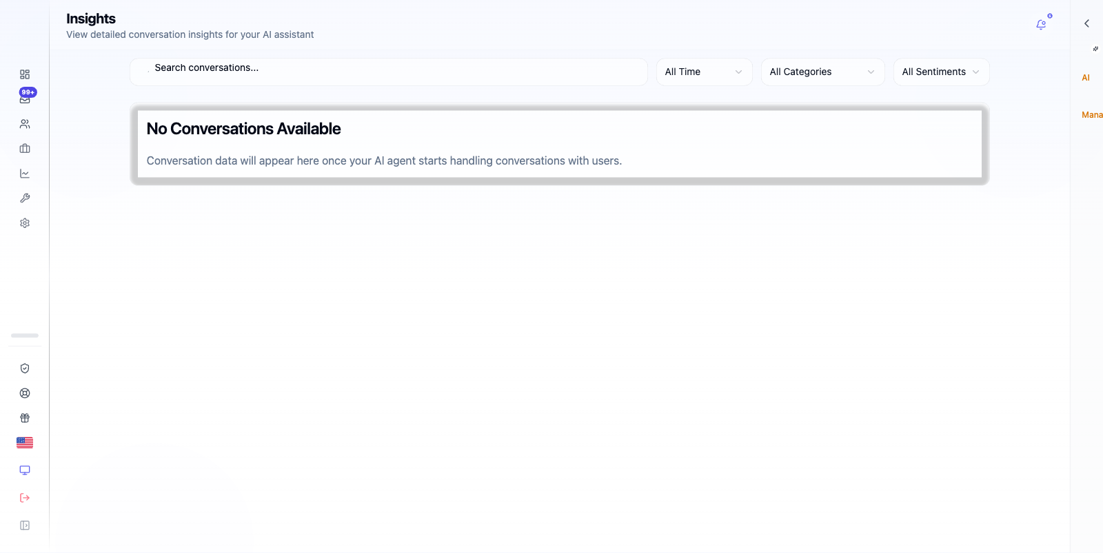 AI Summaries page with weekly reports.
