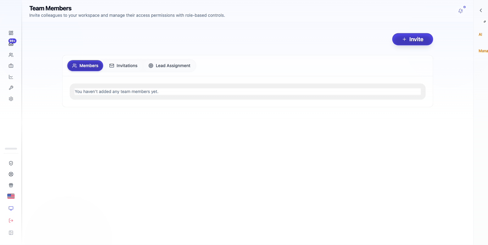 Team members list with roles.